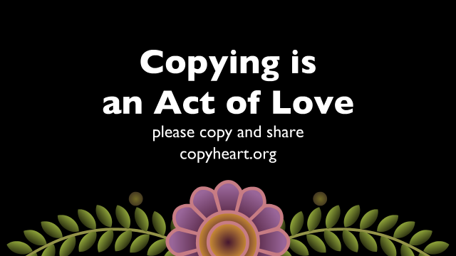 copying is an act of love, please copy and share