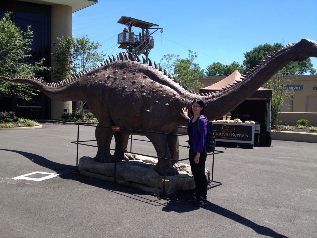 Big ol' bible dinosaur at the entrance